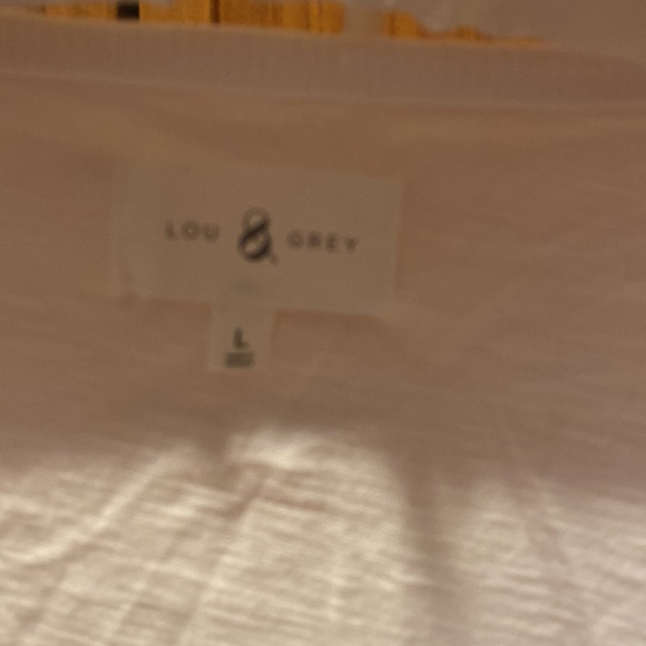 Lou & Grey. White Henley long sleeve tee. Size Large. - Picture 2 of 2